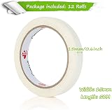 LOLYSIC 15mm x 50m Masking Tape 12 Rolls White Low Tack Painter Tape view 2