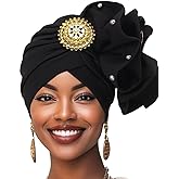 Woeoe African Head Wraps Yellow Turban Pretied Headdress for Women