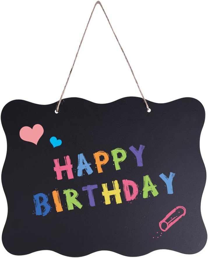 AUSTOR 10x14 Inch Double Sided Erasable Chalkboard Signs Message Board with Hanging String and Cleaning Cloth, 2 Pack : Office Products
