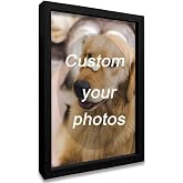 Framed Custom Canvas Prints with Your Photos Personalized Photo to Canvas Print Gifts for Couples Friends Family Baby Pets(Black, 8x10 In)