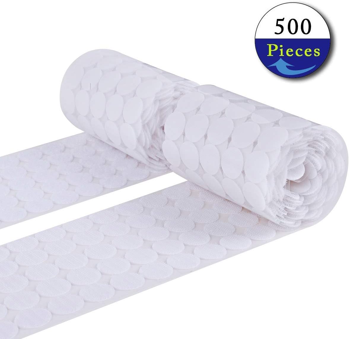 Diameter Sticky Back Coins Hook & Loop Self Adhesive Dots Tapes 0.7in/20mm (500Pcs(250Pair))