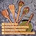 Wooden Kitchen Utensil Set 5 Cooking Utensils Spatula Spoons for Cooking Nonstick Cookware, 100% Handmade by Natural Teak Wood