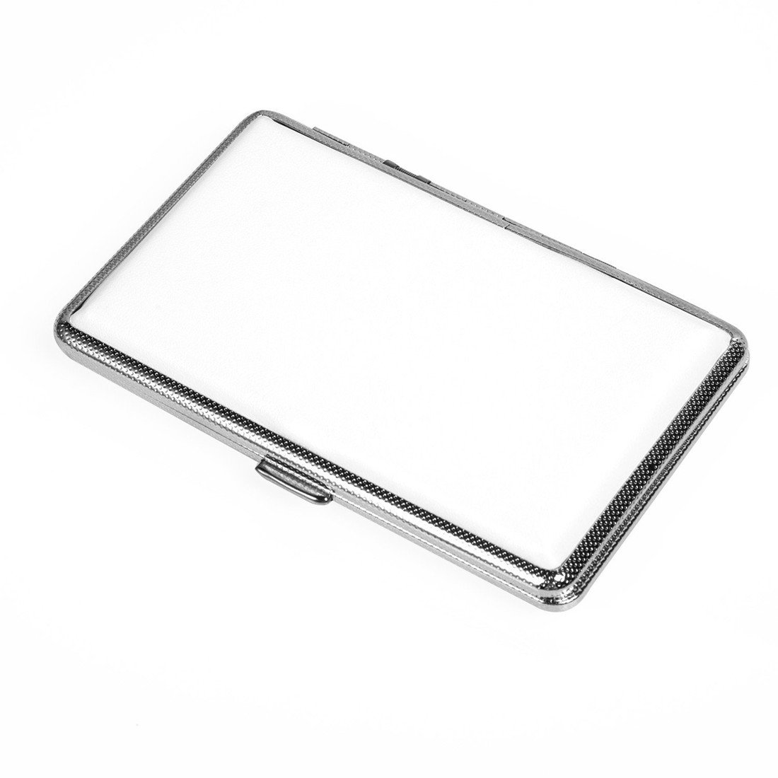 Cigarette Case, Pink Leather Silm Cigarette Box for Women Ladies (White)