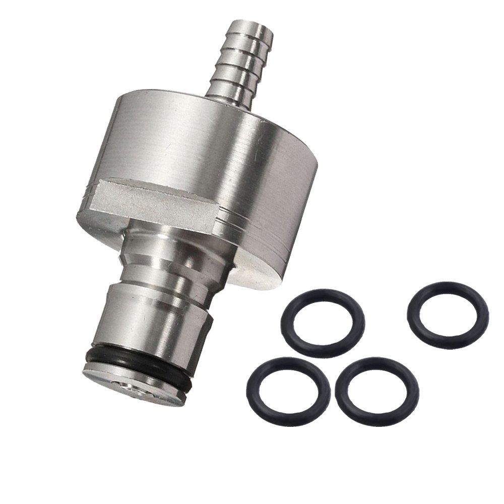 ProMaker Stainless Steel Carbonation Cap Counter Pressure Bottle Filling with 5/16" Barb Ball Lock Type CO2 Coupling Carbonate Soda Beer Fruit Juice Water (1 Pcs)