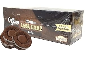 Prairie City Bakery Ooey Gooey Molten Lava Cake Individually Wrapped 3.2 Ounce Snack Cakes Pack of 6 (Fudge)