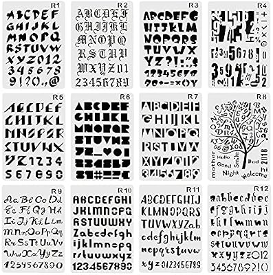 Ccmart Plastic Bullet Journal Stencil Template Set Of 12 With Letters Number Alphabet Symbol Pecfect For Planner Notebook Diary Scrapbook Journaling Graffiti Card Diy Drawing Painting Craft Projects In Oman Binge Om
