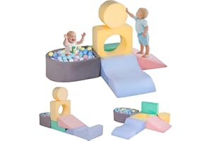 HHH HIKECUCAN Climbing Toys for Toddlers 1-3, Foam Climb Blocks for Baby，6-Piece Baby Climbing Crawling Toys Soft Foam Blocks Activity Play Set (6-Piece)