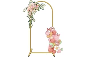 Arch Backdrop Stand 5FT Metal Arch Frame Wedding Balloon Arched Stand Gold Background Arch Stand for Graduation Ceremonies Pa