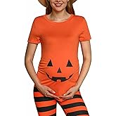 ALIREVERIE Women's Halloween Maternity Short Sleeve Pregnant Shirts S-XXL