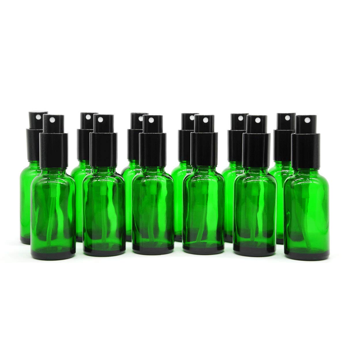 Yizhao 30ml Green Glass Spray Bottle for Essential Oils, Small Empty Fine Mist Spray Bottle, for Cleaning, Aromatherapy, Cosmetic Sprays, Hair –24 Pcs