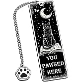 Black Cat Bookmark for Women Men, Valnetines Gifts for Teen Girls, Wicked Bookmarks Gift for People Who Love Cats, Cats Lover Gifts for Women, Bookish Gift for Halloween Chrismtmas You Pawsed Here