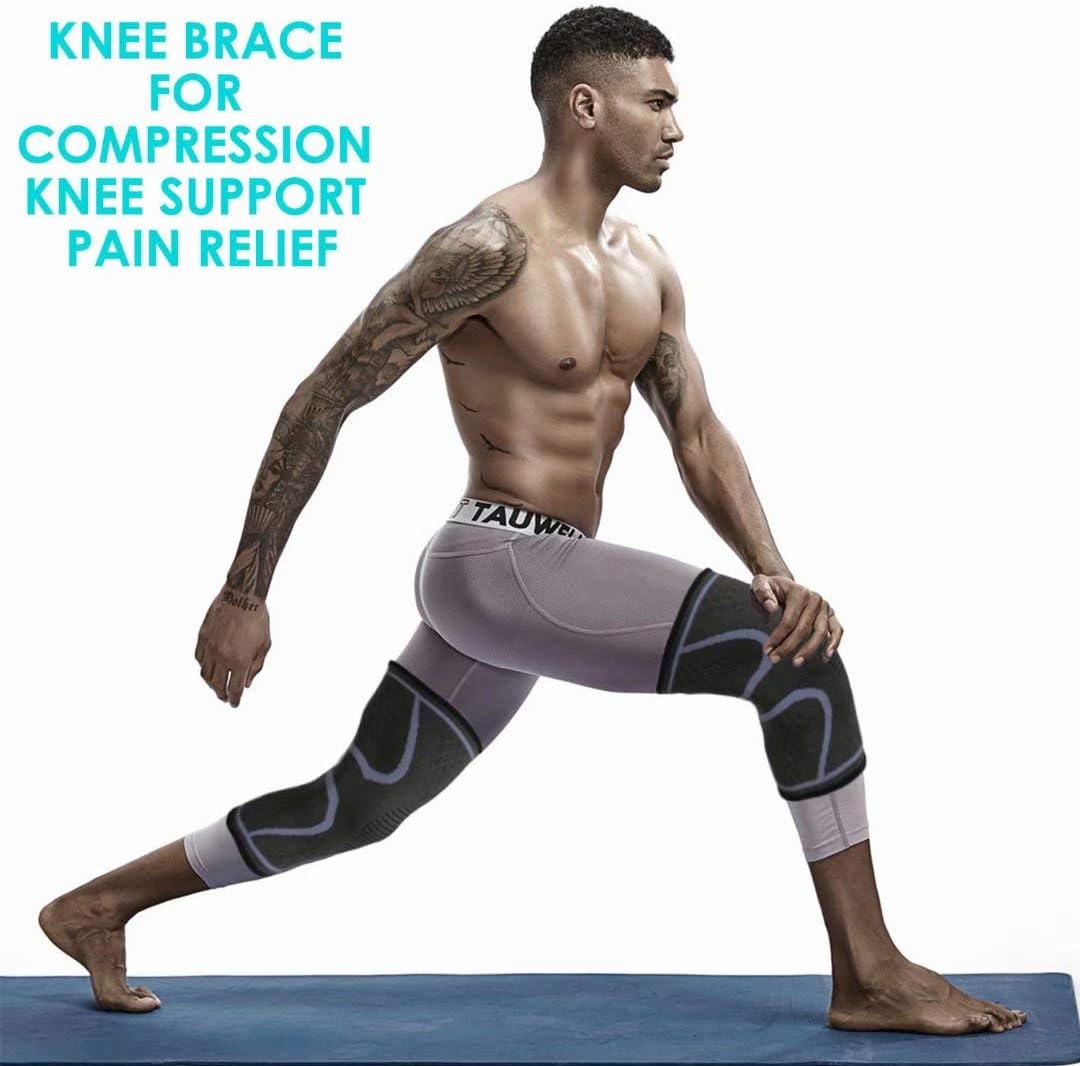 CRAZY STONE 2 Pack Knee Compression Sleeve- Best Knee Brace for Men & Women- Joint Pain Relief, Injury Recovery - Knee Support for ACL, Meniscus Tear, Running, Basketball, Football, Yoga, Gym, Sports: Industrial & Scientific