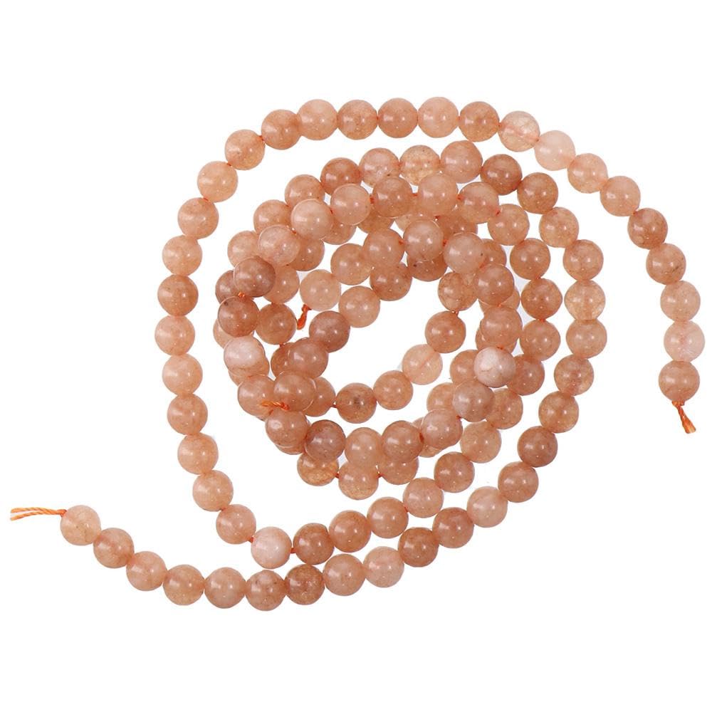 YYlingx 120 PCS 6MM Orange Sunstone Gemstone Beads Natural Round Loose Beads for Jewelry Making Bracelet Necklace Craft