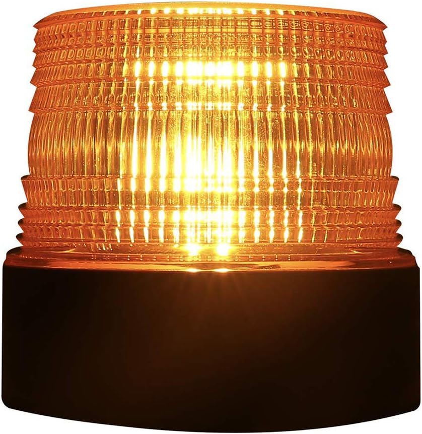 Flypc Wireless 12 LED Amber Emergency Strobe Light Magnetic Flashing Warning, Led Strobe Light, for Truck Vehicle With Magnetic Base, USB Charging + Car Charging(Amber)