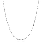 Waitsoul 925 Sterling Silver Singapore Chain Lobster Clasp Paperclip Necklace for Women Sparkling Chain 2mm2.5mm3mm4mm5mm Gifts for Her