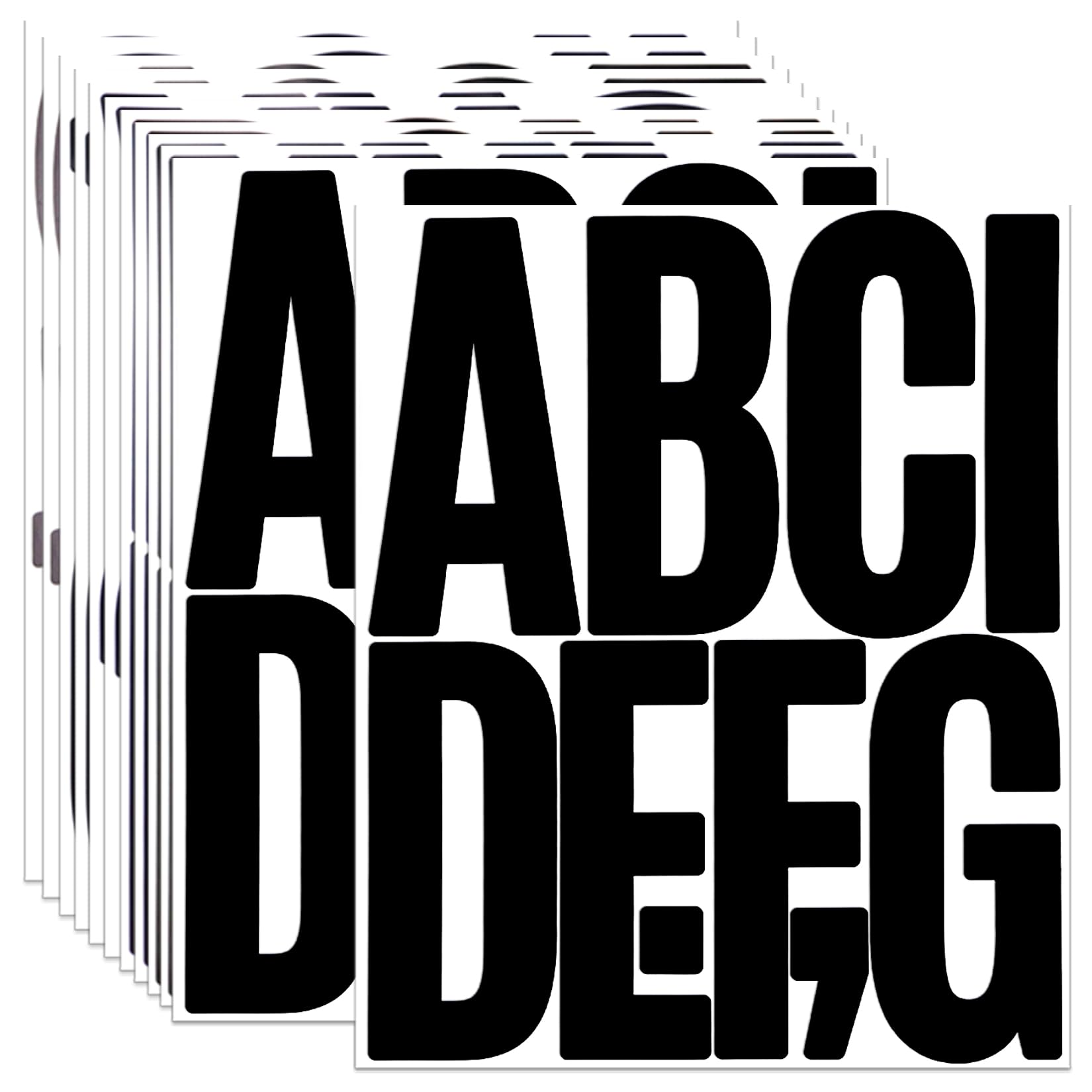 Photo 1 of 5 Inch Letter Stickers, 122 Pieces Self Adhesive Alphabet Number Sticker for Mailbox, Door, Truck and Outdoor, Waterproof Sticky Vinyl Symbol Stickers for DIY(12 Sheet Black)