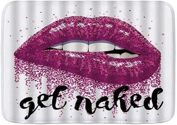 AoLismini Alfombra de baño, Desnúdate Sexy Labios Rojos Amor romántico