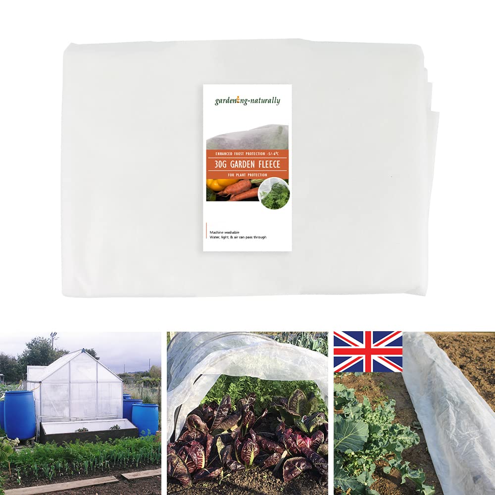 Garden Fleece Heavyweight 30g Garden Fleece Heavy Duty 30g, 2 x 5m Horticultural Fleece for Plants, Plant Fleece Frost Protection, Frost Protection for Plants, Warmacrop ® Protects down to -5/-6