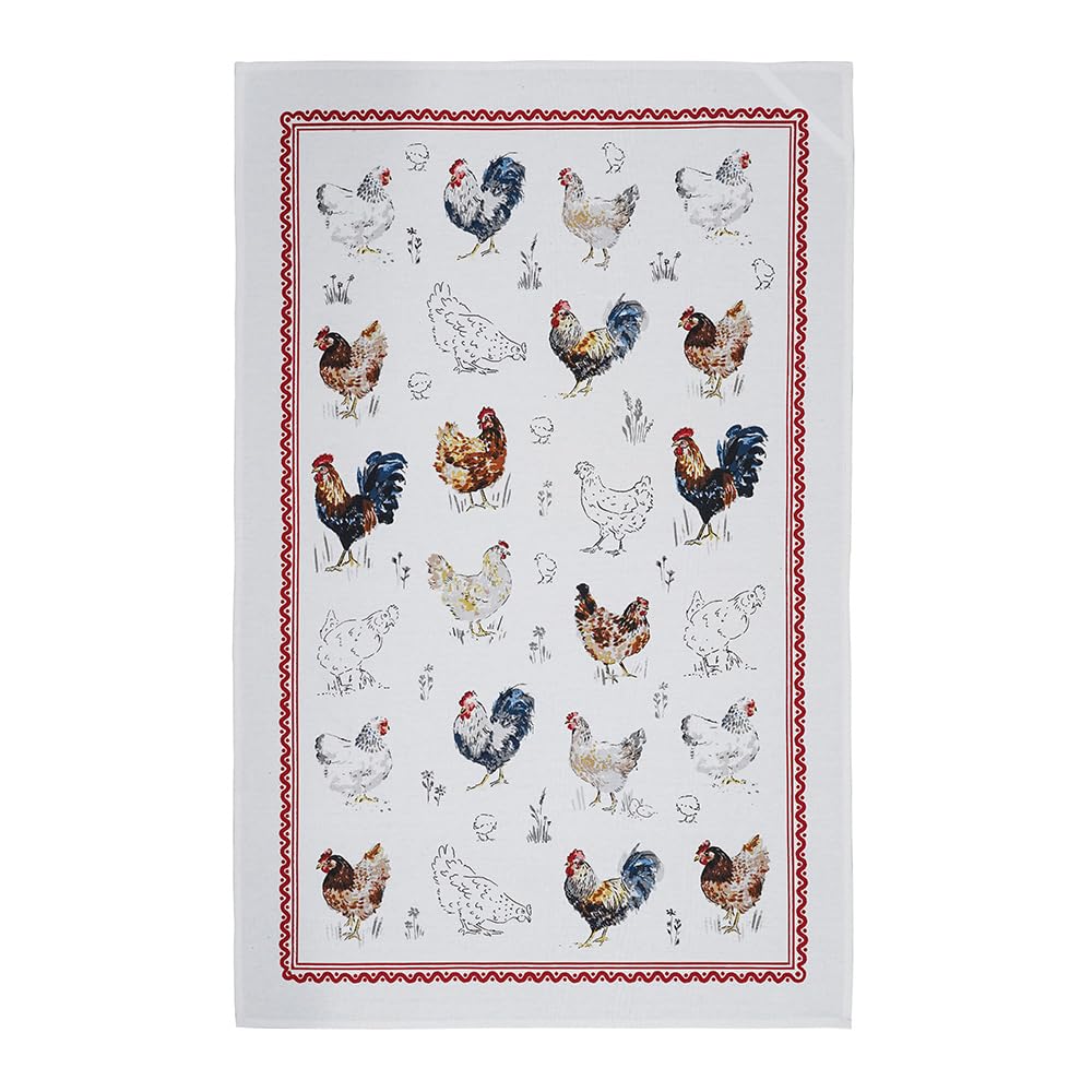 Ulster Weavers - Farm Birds - Tea Towel - Cotton - One Size in Red — image 1