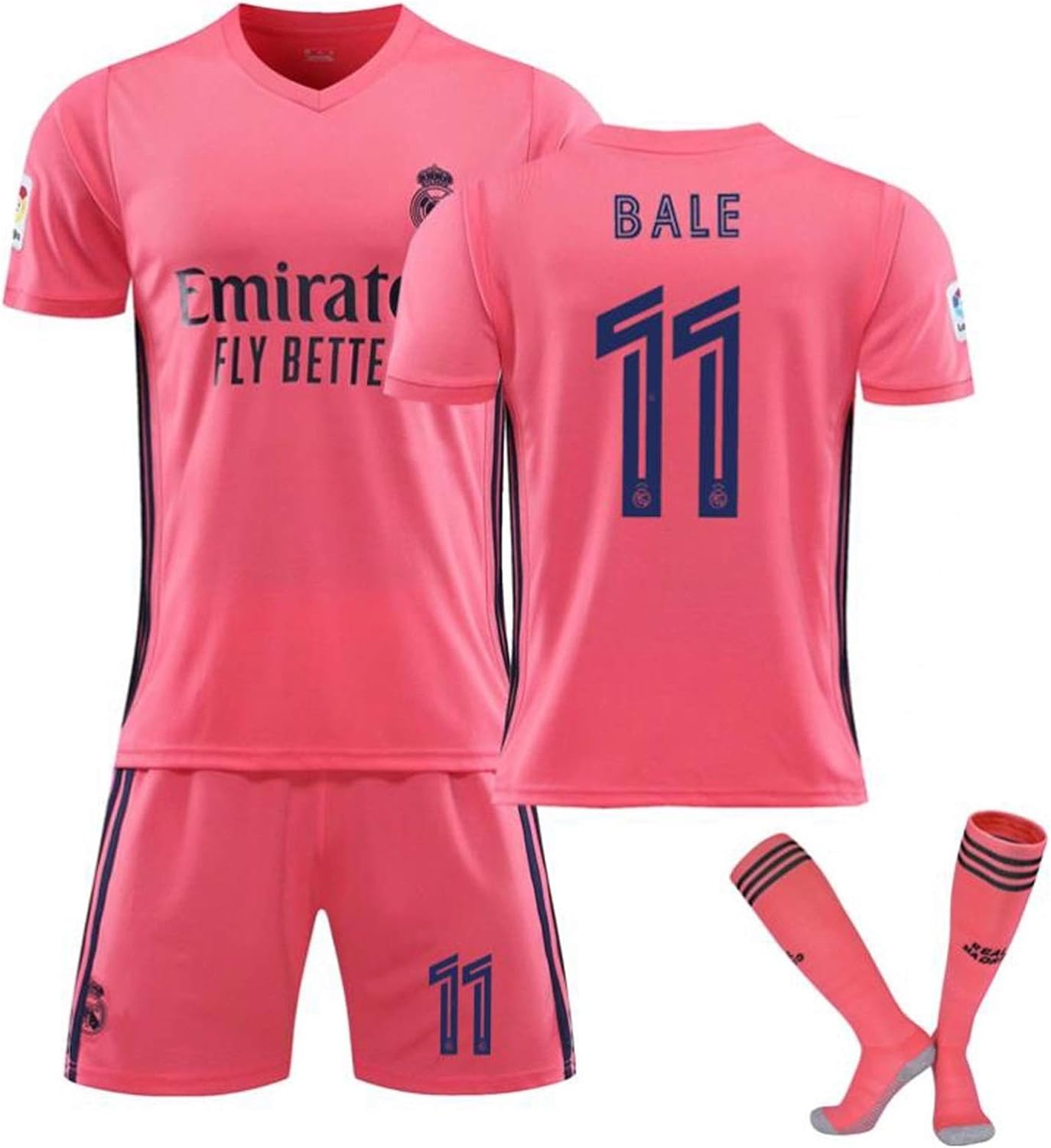 Amazon 子供大人用 レアル マドリード サッカーユニフォーム アウェイゲーム サッカー 背番号11 レプリカ サッカースーツ 上下セット とソックス スポーツトレーニングウェア ユニセックス ピンク Jlfsdb ユニフォーム