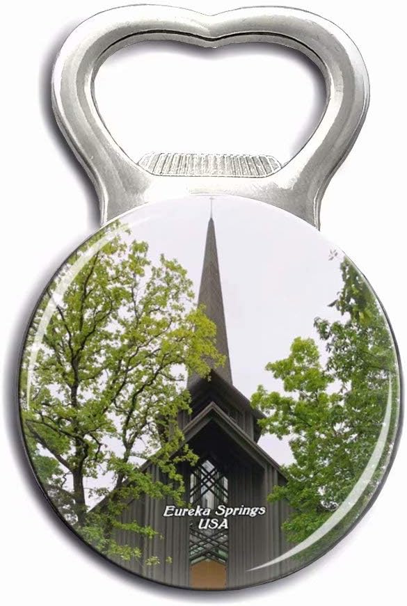 Jollin USA America Eureka Springs Thorncrown Chapel Refrigerator Magnet Strong Bottle Opener Fridge Magnet Stickers Crystal Glass City Tourist Souvenirs Kitchen Whiteboard Decoration