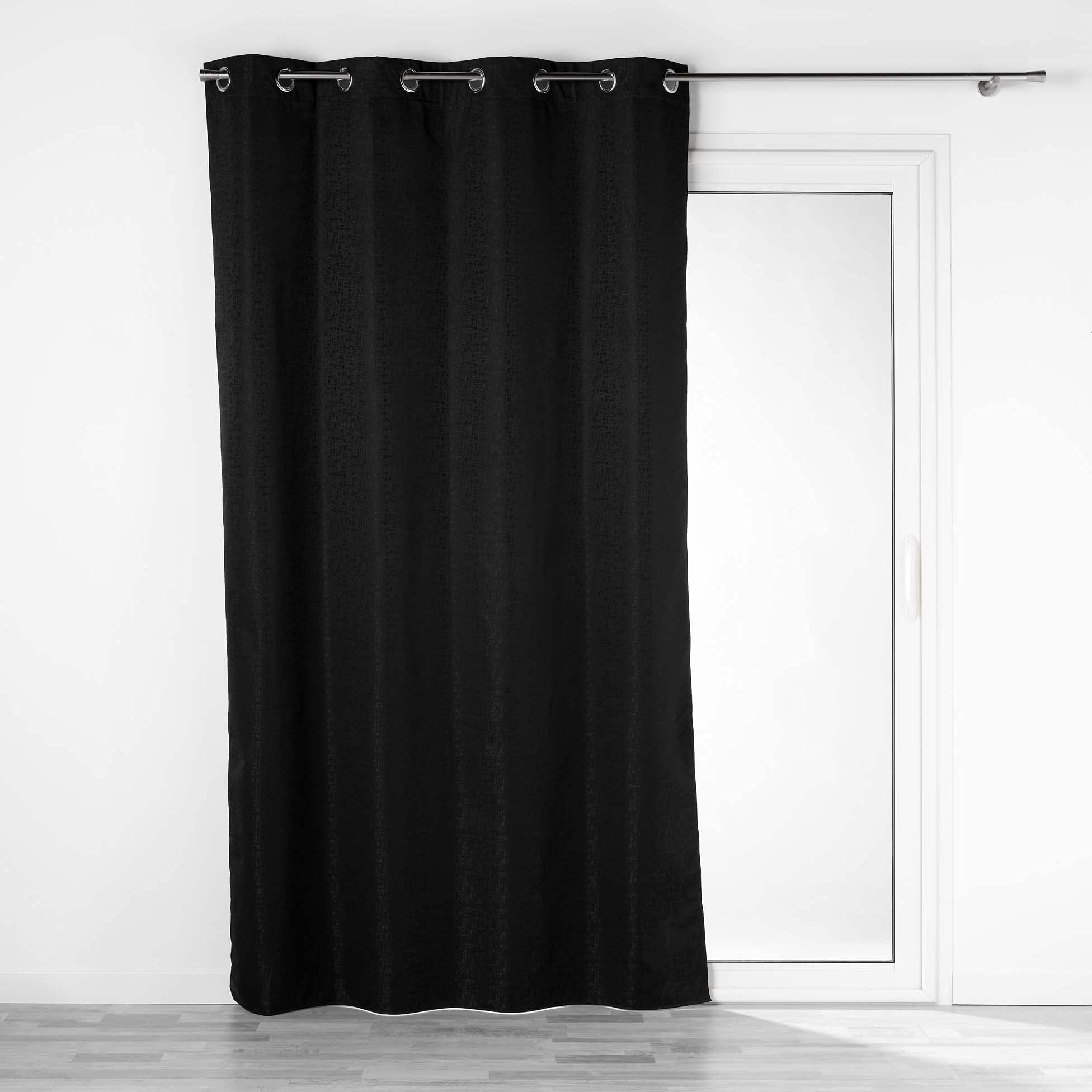 Douceur d'Interieur 140 x 260 cm Eyelet Curtain, Black