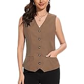 YOUNIFIZ Womens Linen Vest Waistcoat Lightweight V Neck 2025 Work Button Sleeveless Jacket Cotton Summer Vest Tops