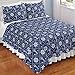 Collections Etc Nautical Nantucket Anchor Ship wheel Reversible Lightweight Quilt, Navy, Twin
