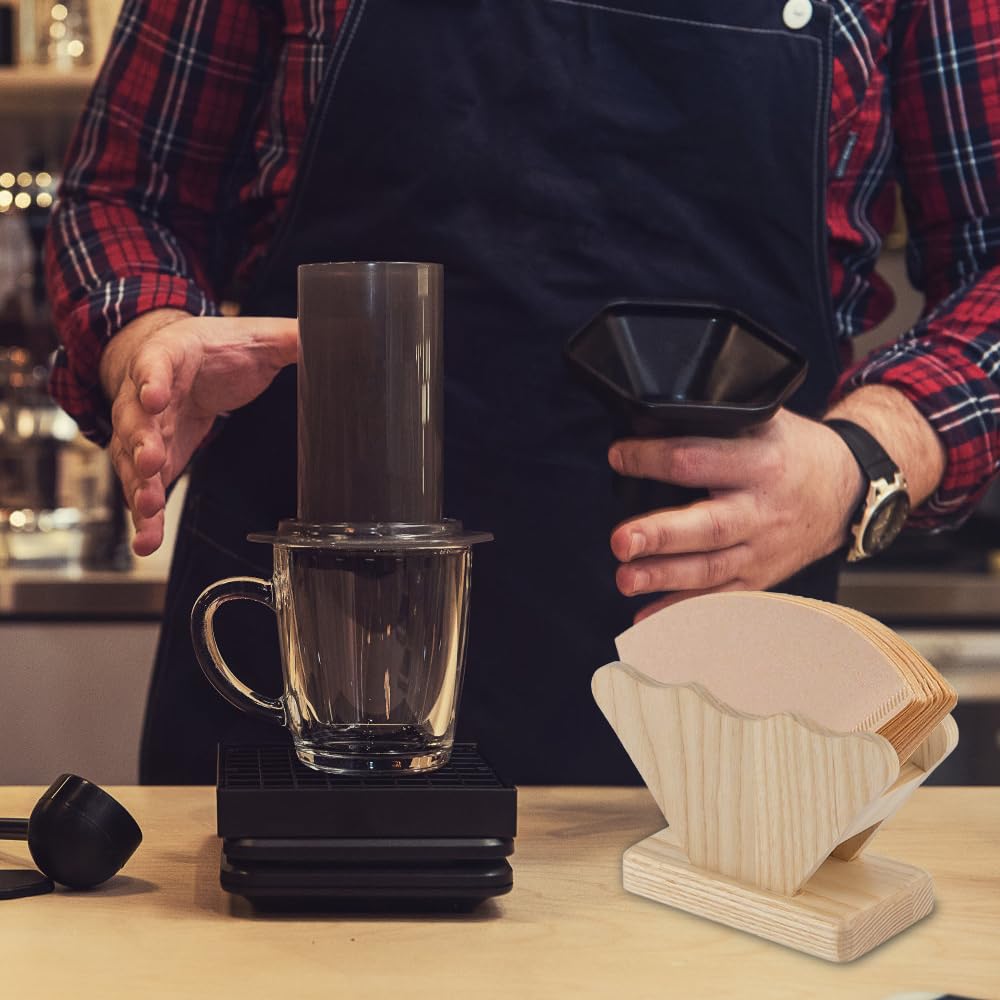Bldrwer Kaffeefilterhalter, Filtertütenhalter, Kaffefilterhalterung, 1 Stück, Holz-Kaffee-Papier-Kaffeefilter, Universell in Der Küche zu Hause, Filterpapier für Lagerung 7