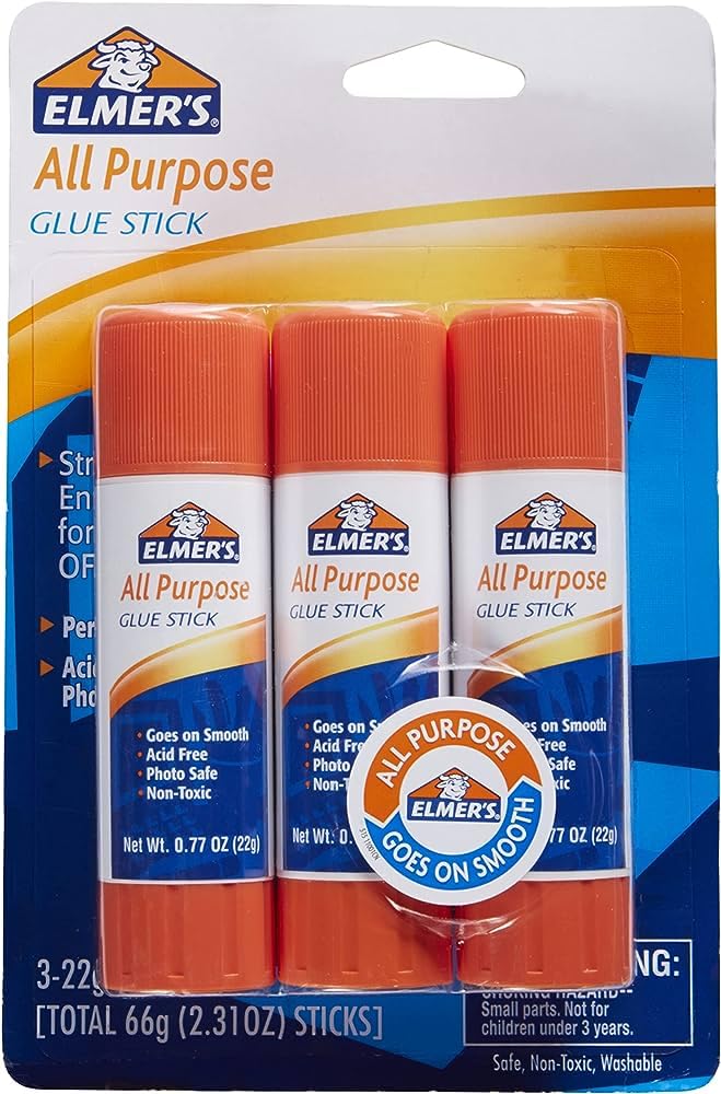 Elmer's All Purpose Glue Stick, Large, 0.77 Oz / 22 G (Pack of 6)