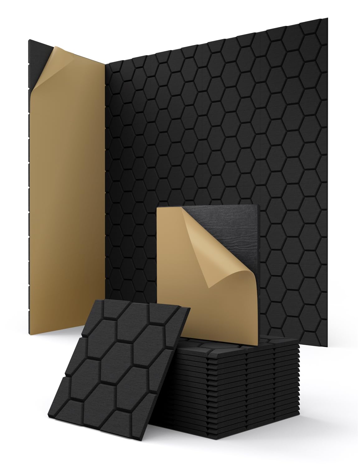 Acoustic Wall Panels Sound Absorbing, Honeycomb Self Adhesive Wall ...