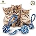 3 Rope Chew Balls for Cats --- Enticing play balls that Relieve Boredom - Dental Treats For Improved Oral Health - 100% Natural, Cotton, soft , machine-washable toys