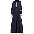 WSPLYSPJY Womens Muslim Abaya Dress Zipper Islamic Robe Pockets Maxi Prayer Clothes with Hijabs