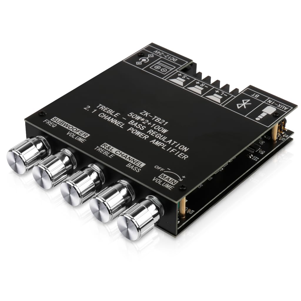 Bluetooth Audio Amplifier Board, ZK-TB21 2.1CH 50W
