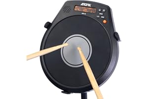 Ueteto Electronic Drum Practice Pad,Portable and Rechargeable with Vocal Counting Built in Metronome, 3 Practicing Modes, Earphone Output for Kids Beginners and Professional Drum Players