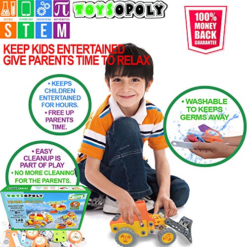 ToysOpoly STEM Toys Kit 5-in-1 Build and Play Set, Educational Engineering DIY Building Blocks for Ages 8, 9, 10, 11, 12 Year Old Boys & Girls, 148 Pieces - Thumbnail 5