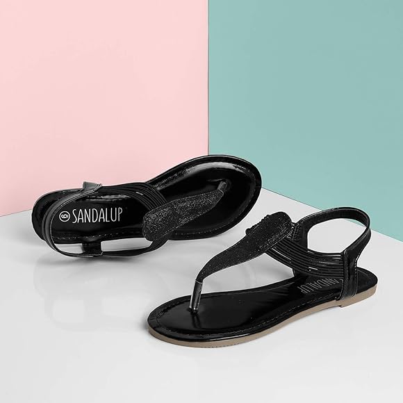 sandalup elastic flat sandals