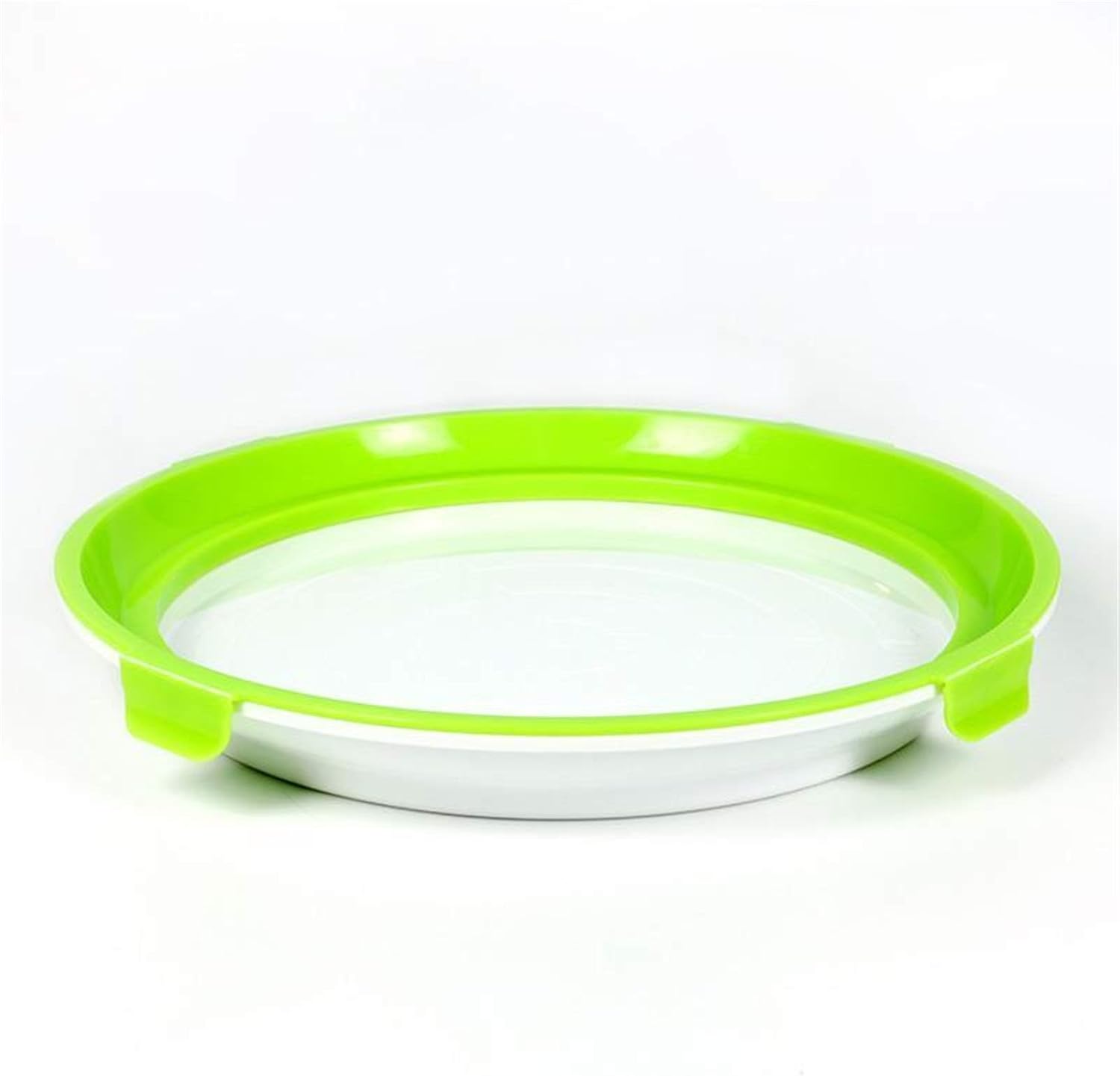 Bottle Round Tray Food Plastic Preservation Tray Kitchen Items Food Storage Container Set Food Fresh Storage Microwave Storage (Color : Light Green, Number of Tiers : 2PCS)