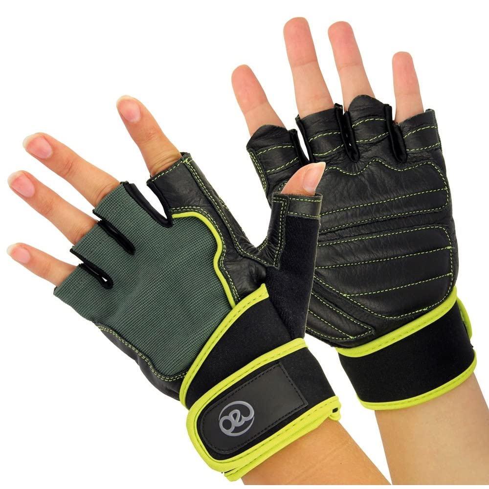 Fitness Mad Unisex's Core & Weight Training M Fitness Gloves, Green/Black, Medium
