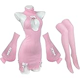 KORURACLUB Hollow Out Dress Sweater Costume premium sweater cosplay lingerie Mini Dress Sexy Lingerie