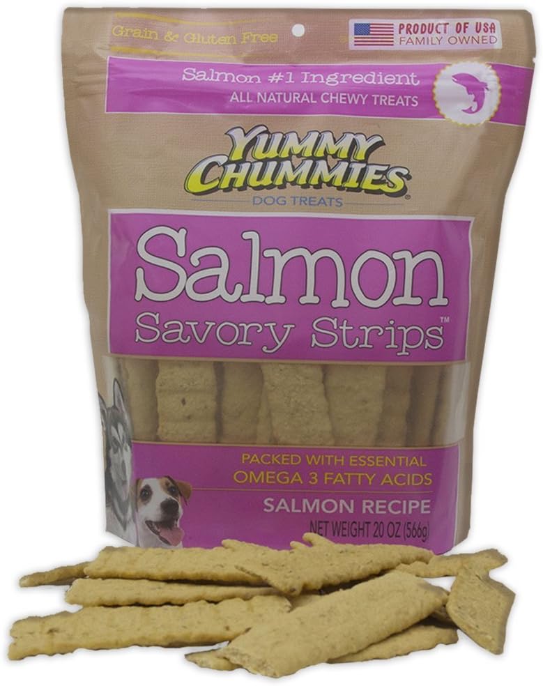 Yummy Chummies ALL NATURAL Salmon Savory Strips Grain & Gluten Free Made in the USA