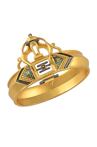 Amrapali Shiva Enameled Serpent Third Eye Mantra Hand Cuff for Women (SHV-HC-003)