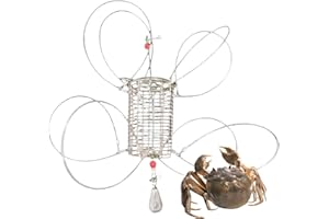 Crab Snare for Fishing Pole | Stainless Steel Basket with 8-Loop - Crabbing Equipment - for Lobster Crawfish Fish Bait Catfis