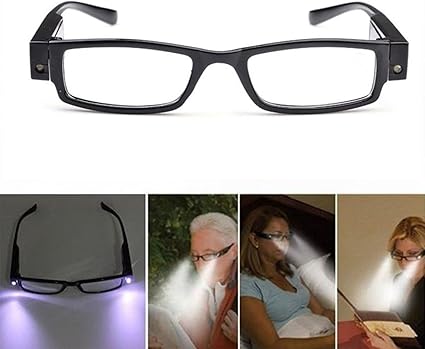 lectores de led con luces anteojos de lectura con luz lupa nocturna lector compacto de marco completo anteojos clara vision unisex vision clara con