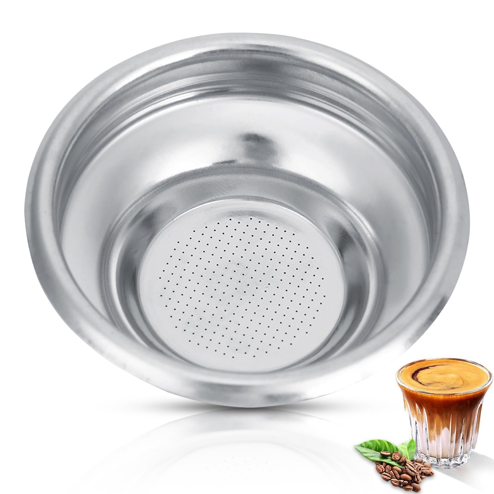 Agatige 58mm Portafilter Basket Coffee Filter, 1 Cup Bottomless Portafilter Basket Stainless Steel Non Pressurized Coffee Filters Portafilter Espresso Accessories for Portafilter Tamper