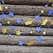Mybbshower Royal Blue Stars and Gold Glitter Crown Paper Banner for Boy Baby Shower Birthday Party Decoration Pack of 20 Feet
