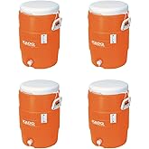 Igloo 5-Gallon Heavy-Duty Beverage Cooler, Orange - 4-Pack