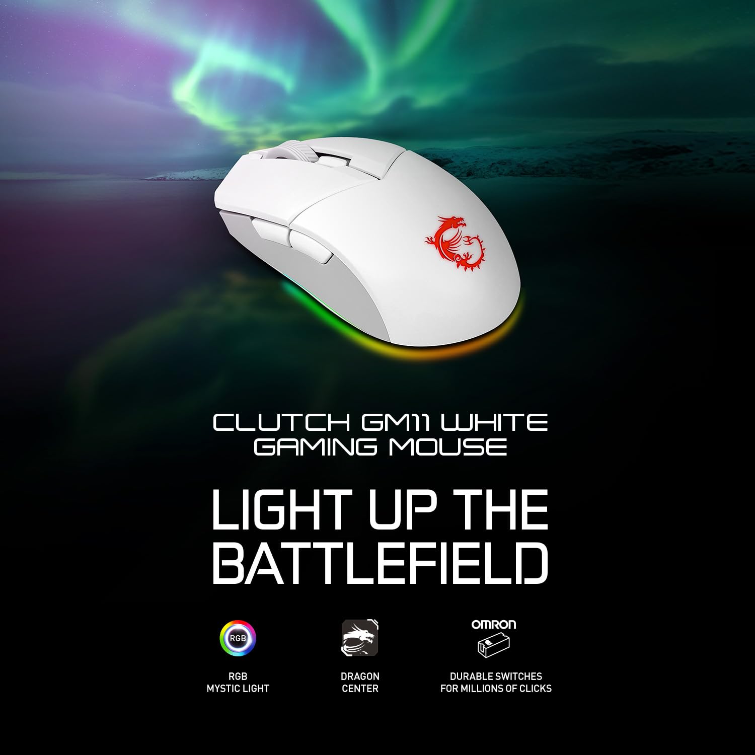 Mua MSI Clutch GM11 White Gaming Mouse, 5000 DPI, 10M Omron Switches