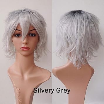 Amazon Com Vivikz Black White Purple Red Short Hair Cosplay Wig