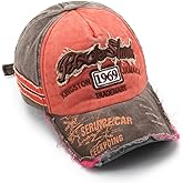 Elwow Men's Retro Washed Cotton Distressed Baseball Cap Trucker Hat Hiking Travelling Hat with Patch Design